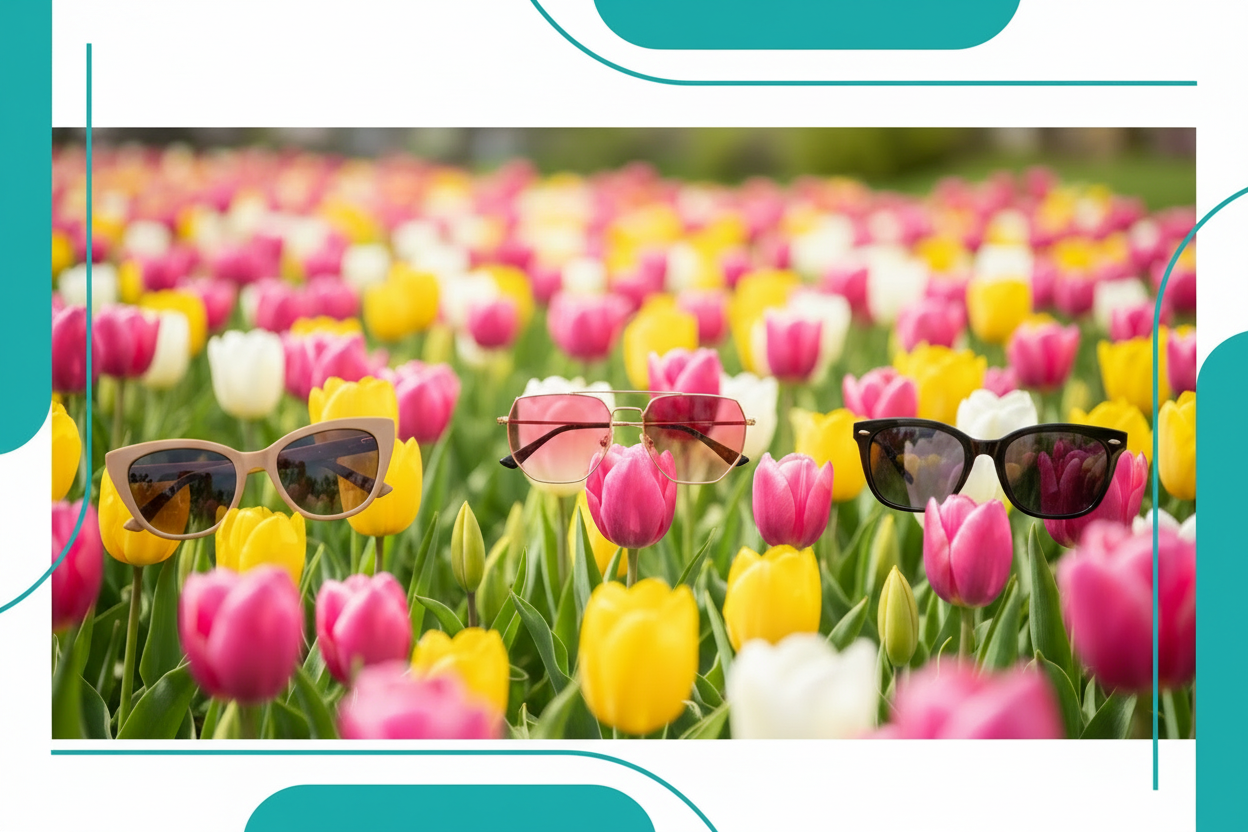 Banner Primavera sem Texto - Tulipas e Óculos