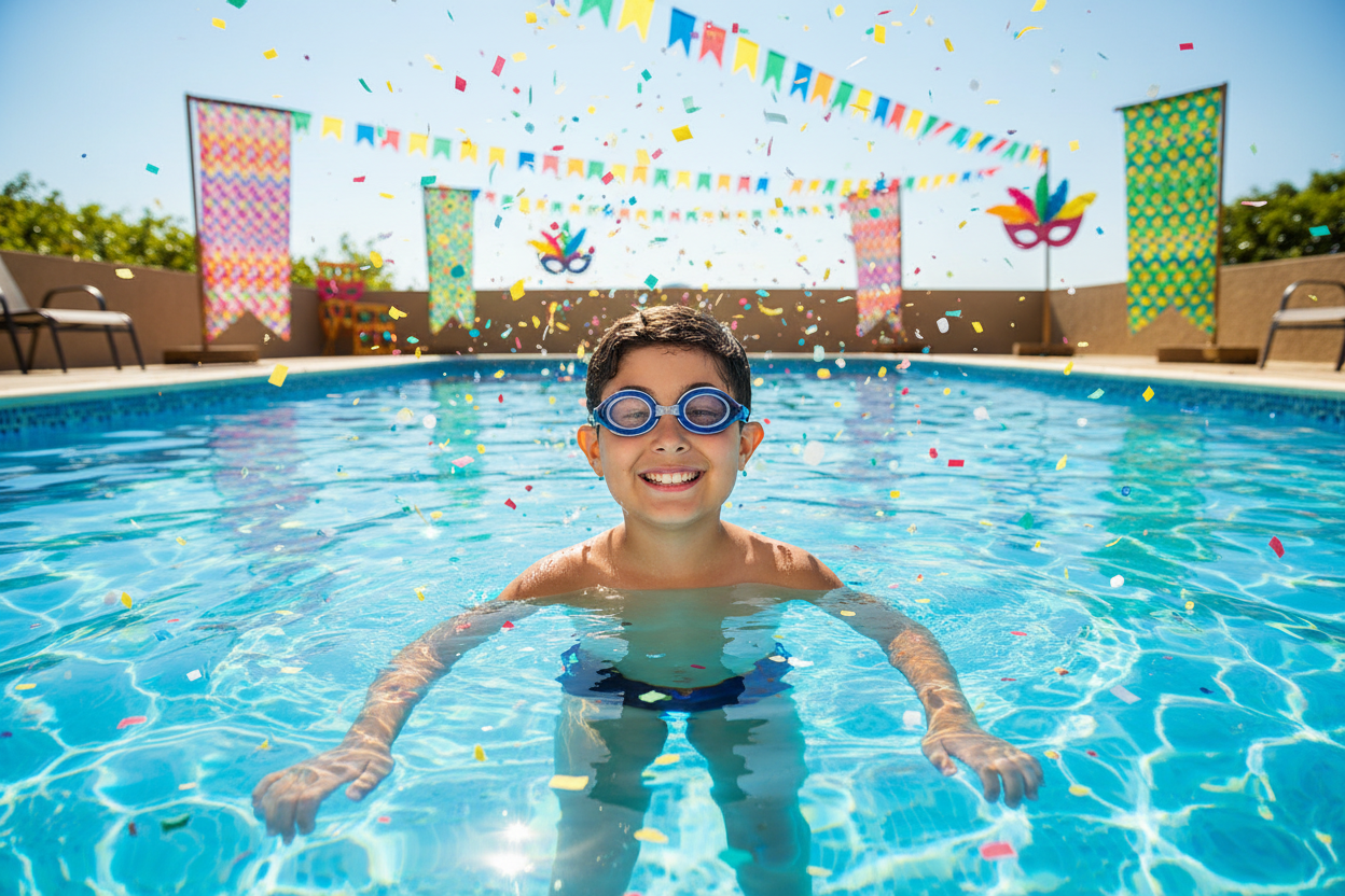 Óculos de natação infantil - tema carnaval